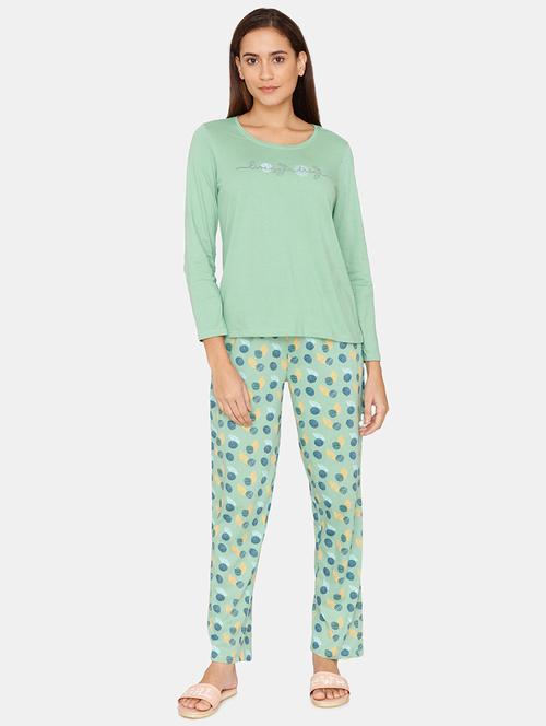 round neck printed nightwear pajama set - 18225937 - Very Small Image - 1