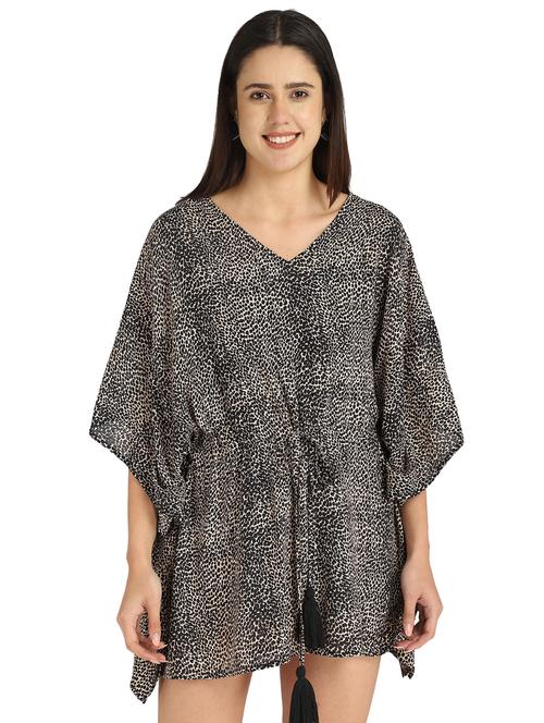 black printed dresses kaftan - 18226080 - Very Small Image - 1