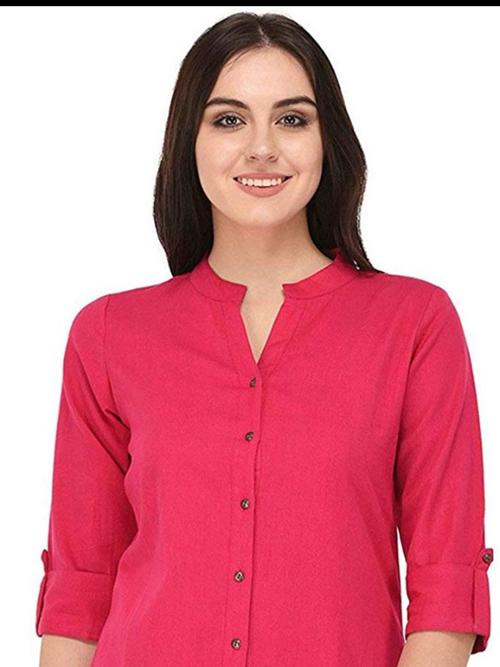 red cotton kurti - 18226291 - Very Small Image - 1