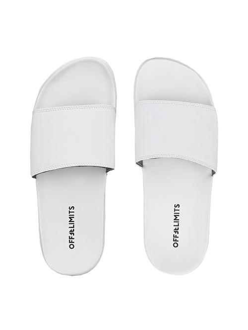 white synthetic & mesh slip on flip flops - 18226363 - Very Small Image - 1