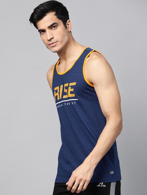 navy-blue chest-printed t-shirt - 18227048 - Very Small Image - 1