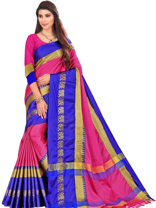 umanta women's pure silk fancy sarees with blouse piece - 18227090 - Very Small Image - 1