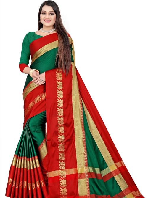 umanta women's pure silk fancy sarees with blouse piece - 18227095 - Very Small Image - 1