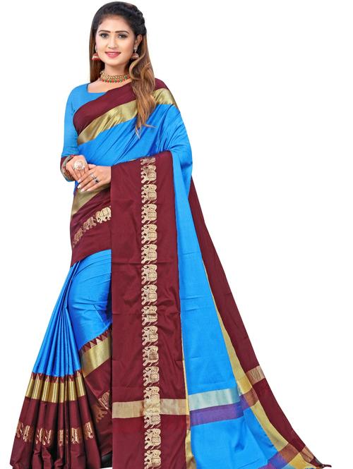umanta women's pure silk fancy sarees with blouse piece - 18227097 - Very Small Image - 1