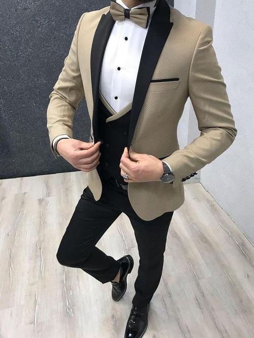 terrycoat beige nd black suit - 18227119 - Very Small Image - 1