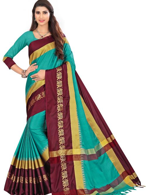umanta women's pure silk fancy sarees with blouse piece - 18227146 - Very Small Image - 1