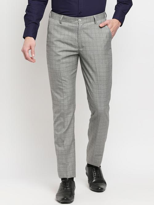 grey checkered formal trouser - 18227846 - Very Small Image - 1