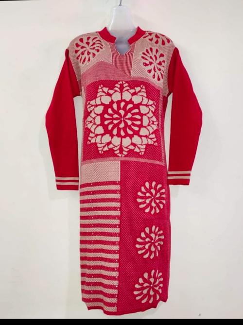 red woolen kurti for women - 18228494 - Very Small Image - 1