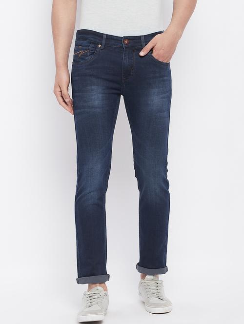 navy-blue plain light-washed jean - 18230300 - Very Small Image - 1