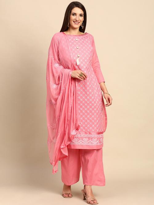 embroidered unstitched suit set - 18230771 - Very Small Image - 1