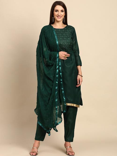 embroidered unstitched suit set - 18230785 - Very Small Image - 1