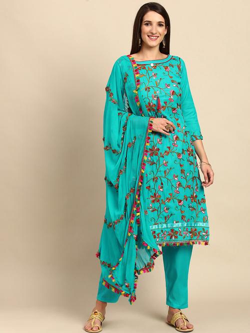 embroidered unstitched suit set - 18230790 - Very Small Image - 1