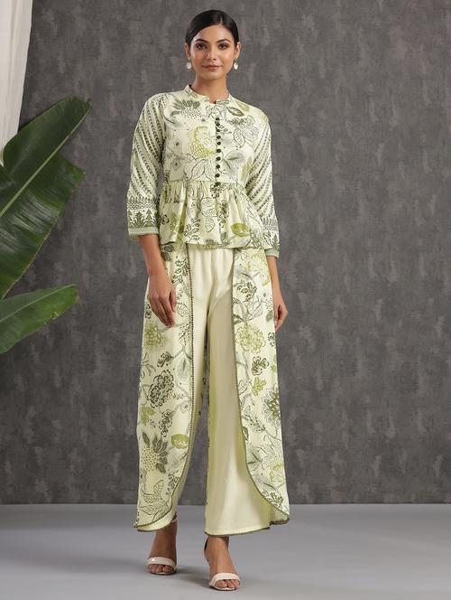 green rayon top pants set - 18230939 - Very Small Image - 1