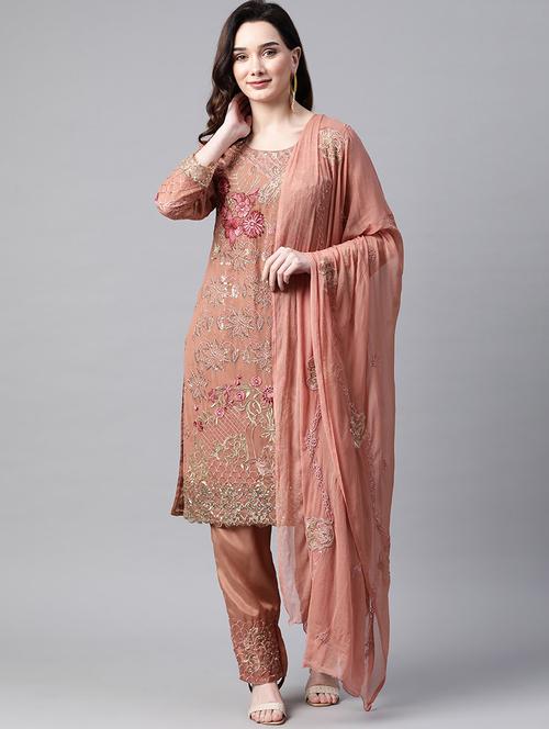 embroidered unstitched suit set - 18231063 - Very Small Image - 1