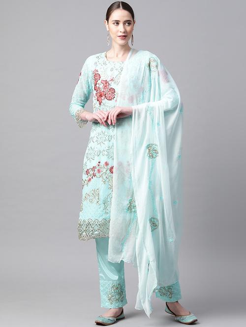 embroidered unstitched suit set - 18231064 - Very Small Image - 1