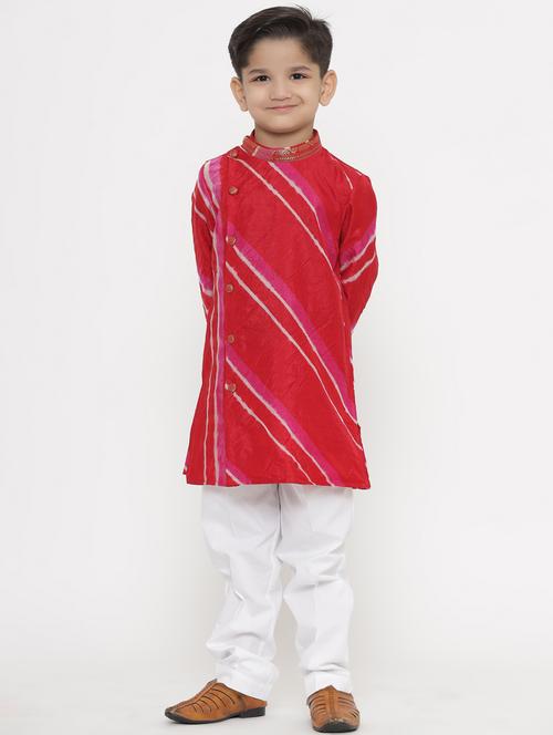 red printed kurta set - 18231072 - Very Small Image - 1