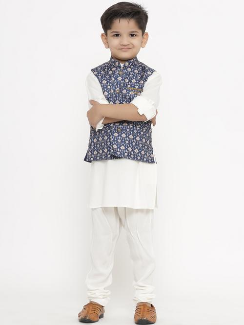 white printed kurta set - 18231088 - Very Small Image - 1