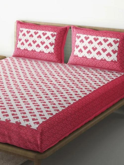 divamee bedsheets 100% pure cotton, vibrant colours jaipuri print double bedsheet with 2 pillow covers-color resistance - 18231215 - Very Small Image - 1
