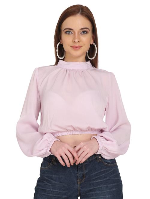 pink satin blouson top - 18231411 - Very Small Image - 1