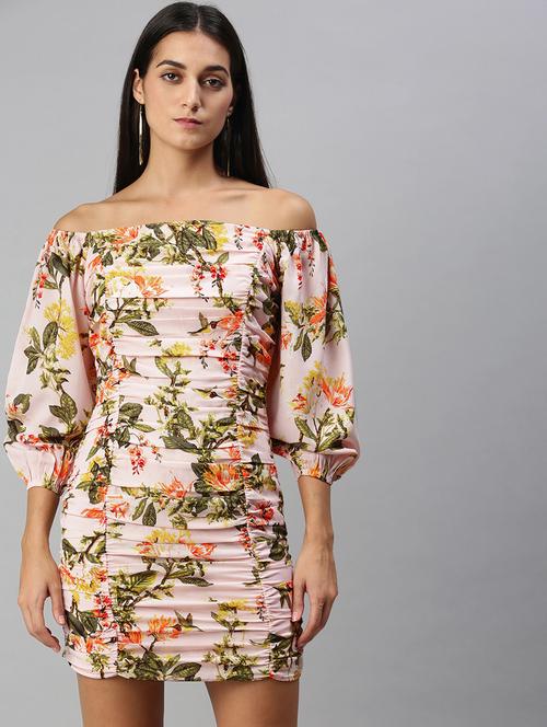 off shoulder floral bodycon dress - 18231610 - Very Small Image - 1