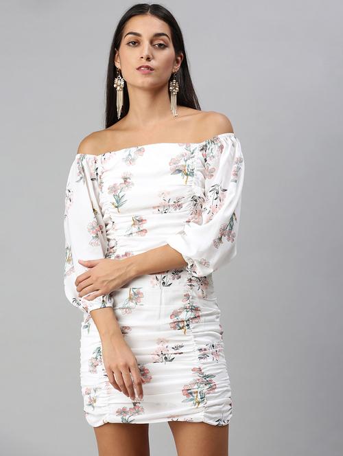 off shoulder floral bodycon dress - 18231611 - Very Small Image - 1