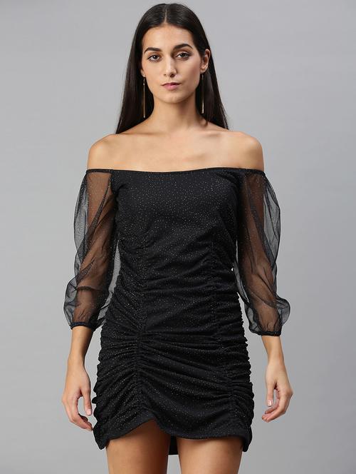 off shoulder printed bodycon dress - 18231612 - Very Small Image - 1