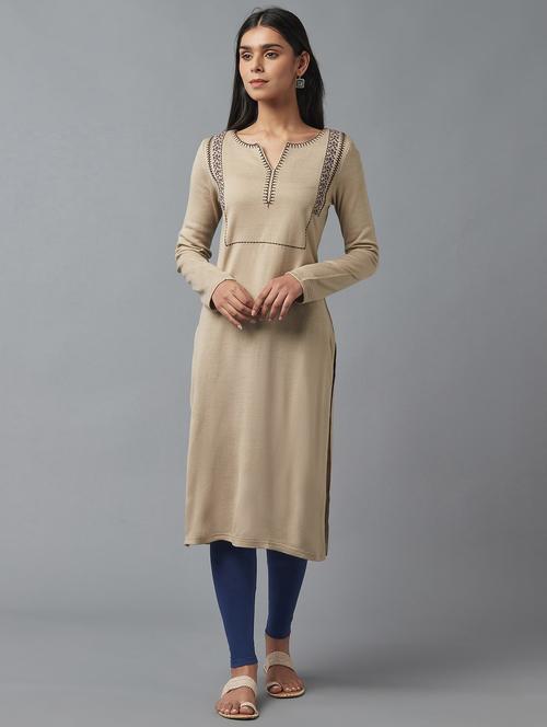 women's straight kurta - 18231905 - Very Small Image - 1