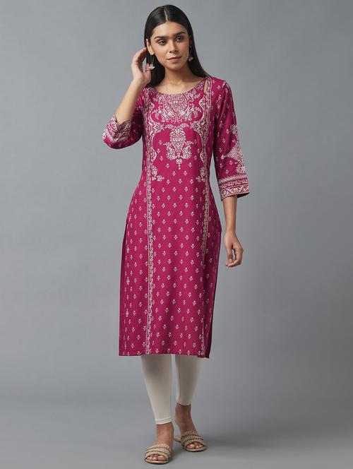 women's straight kurta - 18231937 - Very Small Image - 1