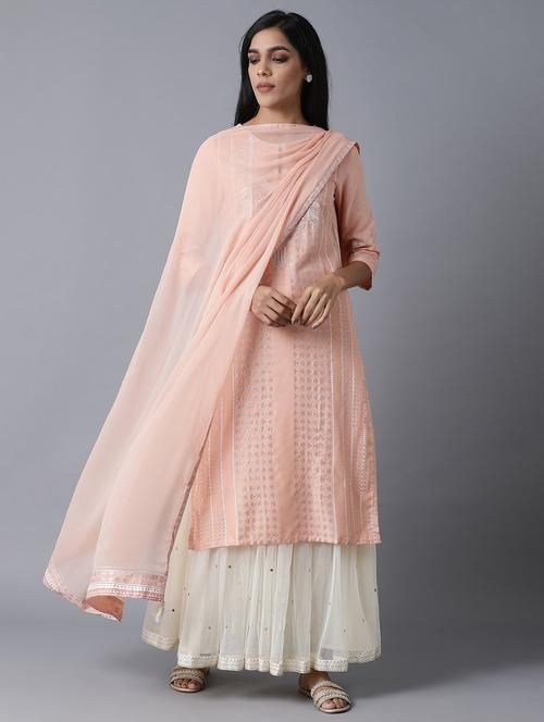 orange printed straight kurta - 18231995 - Very Small Image - 1