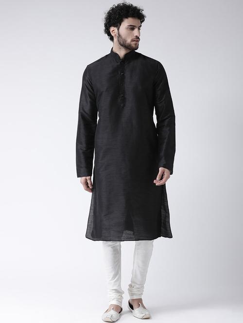 black solid ethnic wear set - 18232117 - Very Small Image - 1