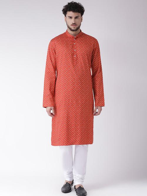 orange printed kurta pyjama ethnic wear set - 18232148 - Very Small Image - 1