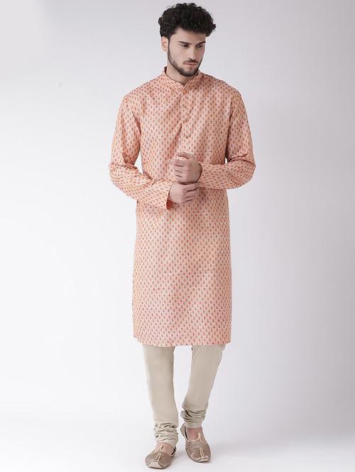 red brocade kurta pyjama ethnic wear set - 18232157 - Very Small Image - 1
