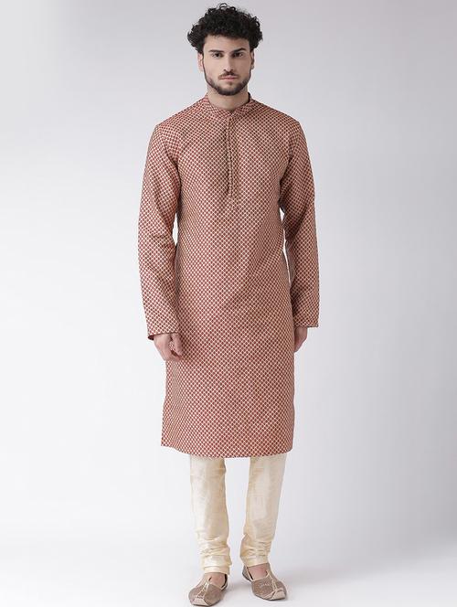 red brocade long kurta - 18232187 - Very Small Image - 1
