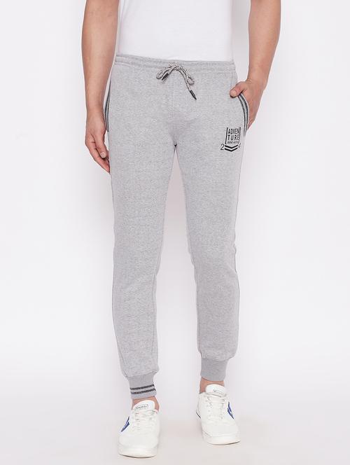 grey solid full length track pant - 18233033 - Very Small Image - 1