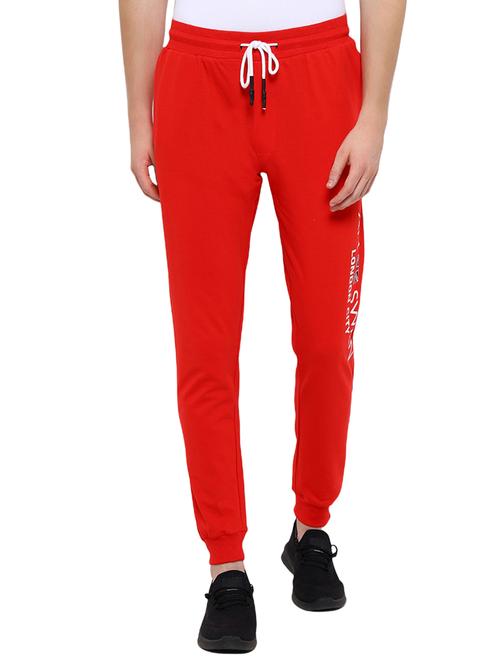red printed full length track pant - 18233081 - Very Small Image - 1
