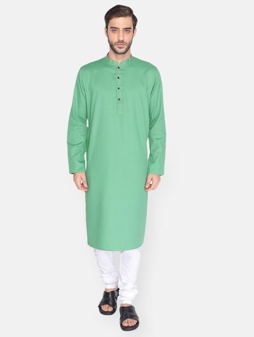 men solid kurta churidar ethnic wear set - 18233565 - Very Small Image - 1