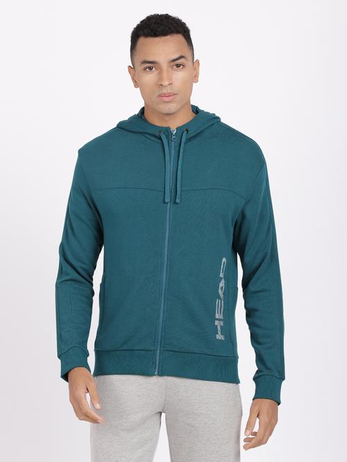 teal-blue zip-up hooded sweatshirt - 18233996 - Very Small Image - 1