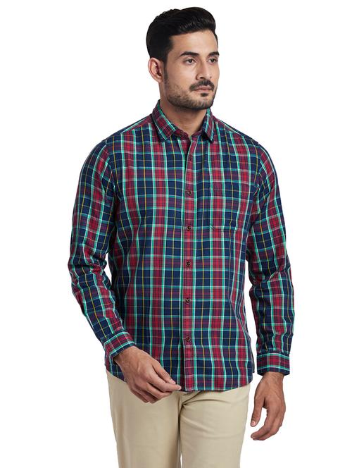 blue checkered casual shirt - 18235079 - Very Small Image - 1
