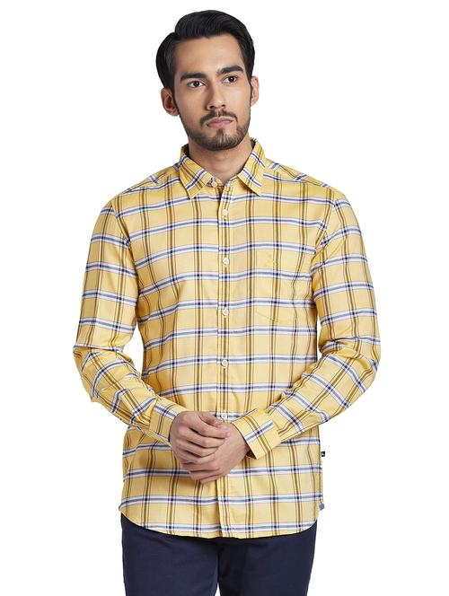 yellow checkered casual shirt - 18235090 - Very Small Image - 1