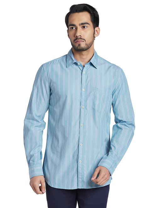 light-blue striped casual shirt - 18235091 - Very Small Image - 1