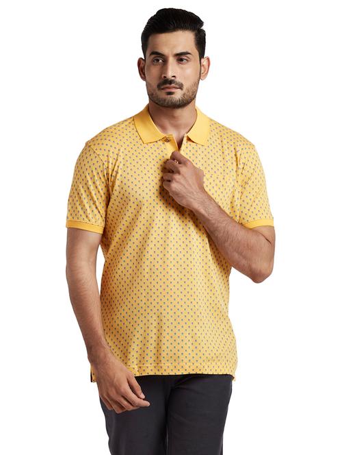 orange printed polo t-shirt - 18235149 - Very Small Image - 1