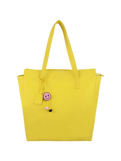 yellow leatherette (pu) regular tote - 18235334 - Very Small Image - 1