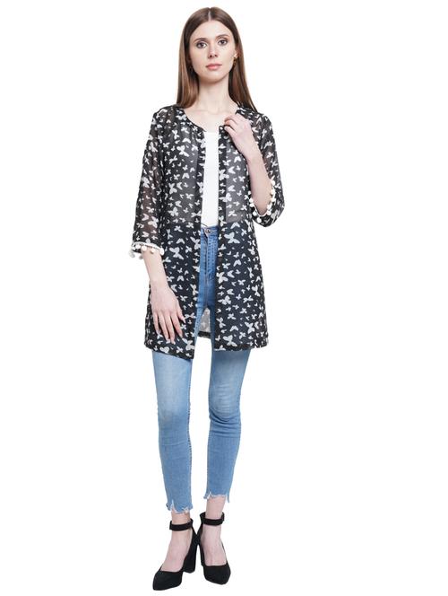 laced hem printed shrug - 18235366 - Very Small Image - 1