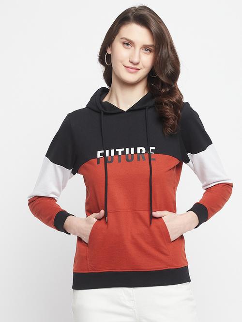 hooded neck color block sweatshirt - 18236507 - Very Small Image - 1