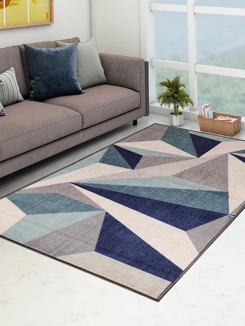 athom living distressed blue premium anti slip printed carpet - 18236622 - Very Small Image - 1