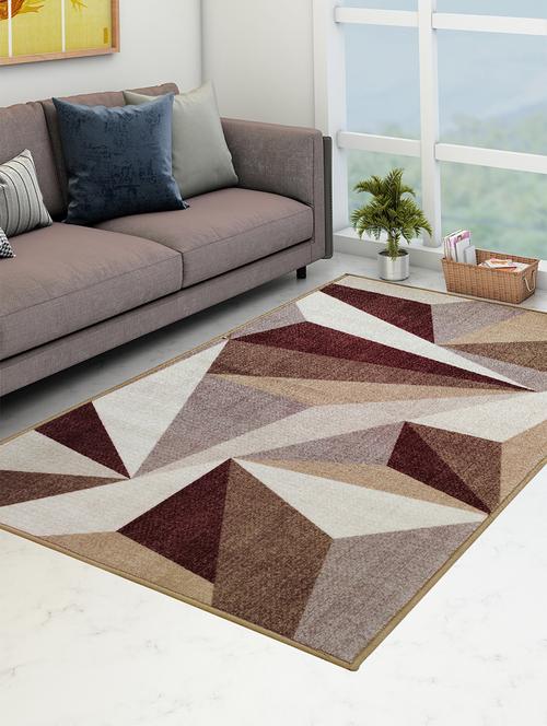 athom living distressed beige premium anti slip printed carpet - 18236623 - Very Small Image - 1