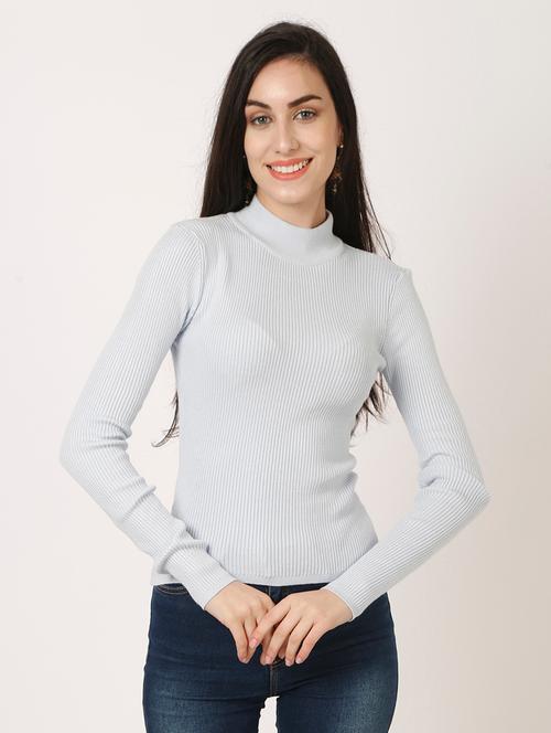 high neck solid pullover - 18236746 - Very Small Image - 1