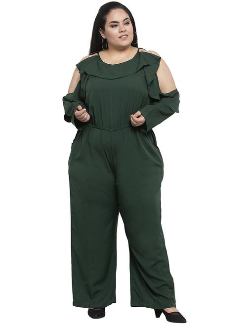 cold shoulder plus full leg jumpsuit - 18236815 - Very Small Image - 1