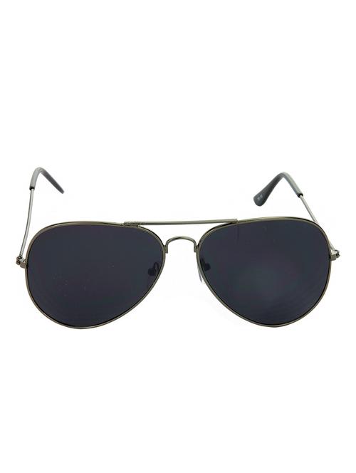 hrinkar men women boys & girls aviator & sunglasses grey frame, black lens (medium) - 18239002 - Very Small Image - 1