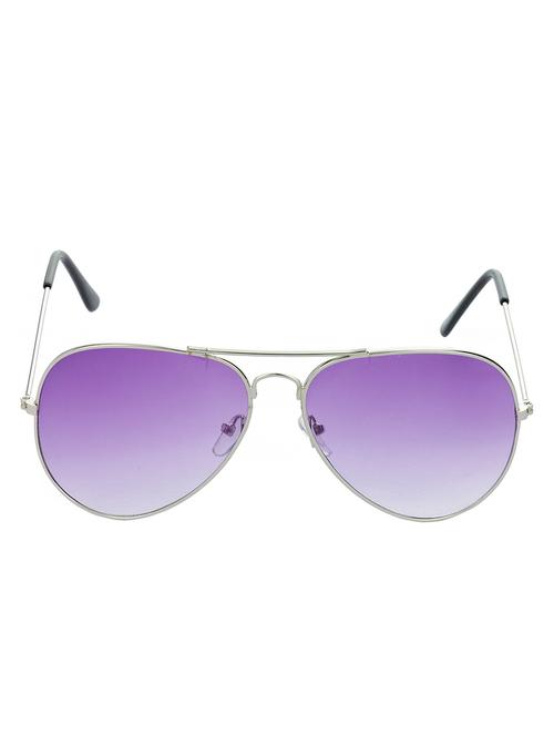 hrinkar men women boys & girls aviator & sunglasses silver frame, violet lens (medium) - 18239006 - Very Small Image - 1